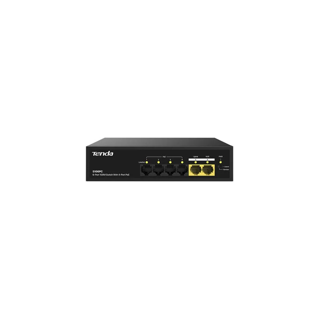 Tenda S106pc 4 Port Poe + 2 Gigabit Uplink Switch