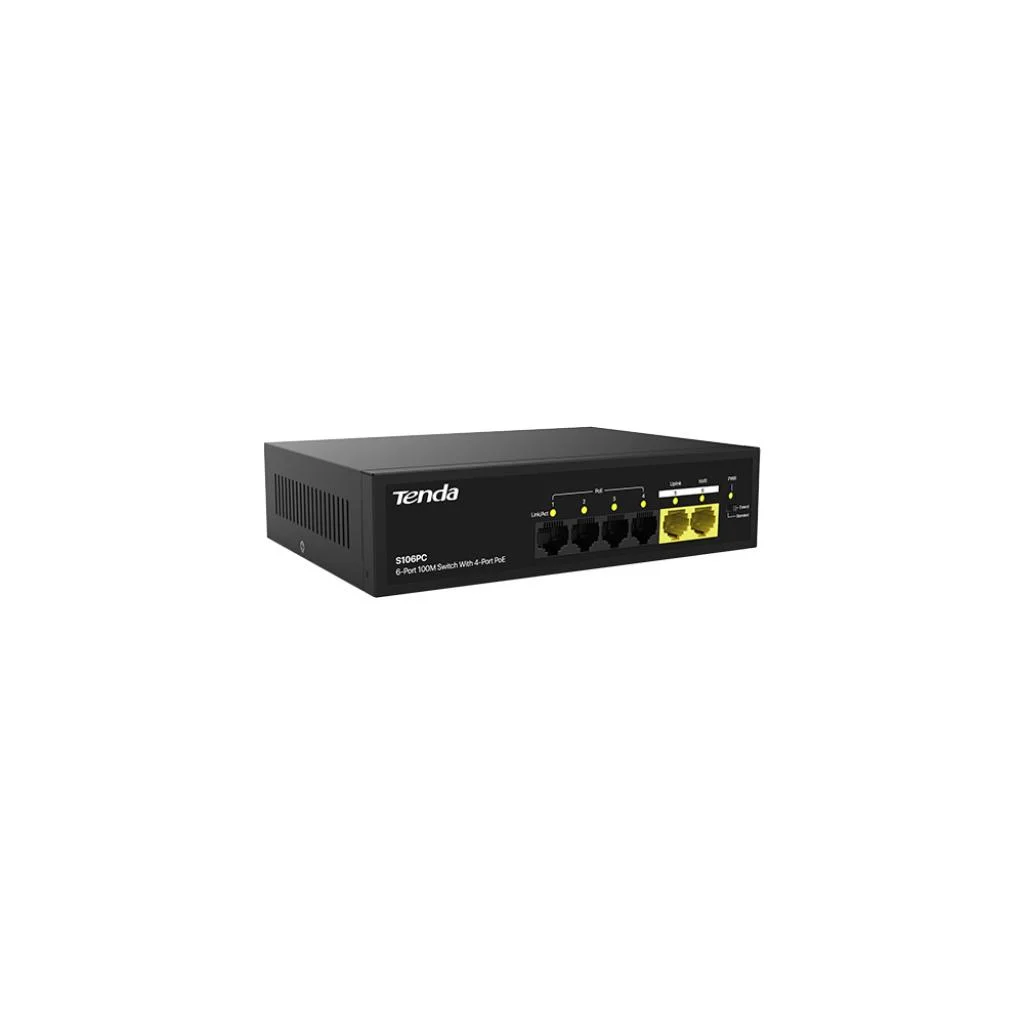 Tenda S106pc 4 Port Poe + 2 Gigabit Uplink Switch