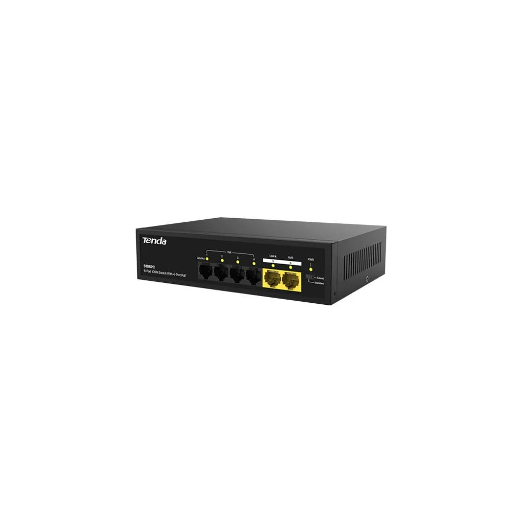 Tenda S106pc 4 Port Poe + 2 Gigabit Uplink Switch